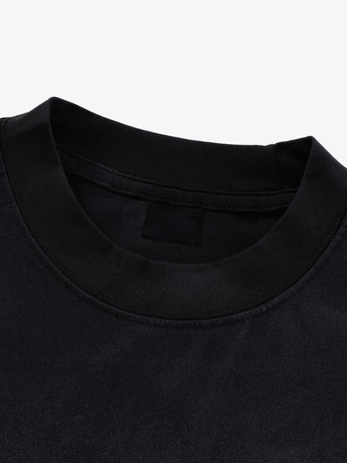 Skeleton long sleeve – Washed Black, collar close-up | XoKool
