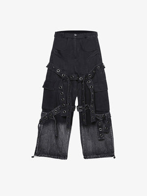 Pantalones cargo con correas – frente en plano | XoKool