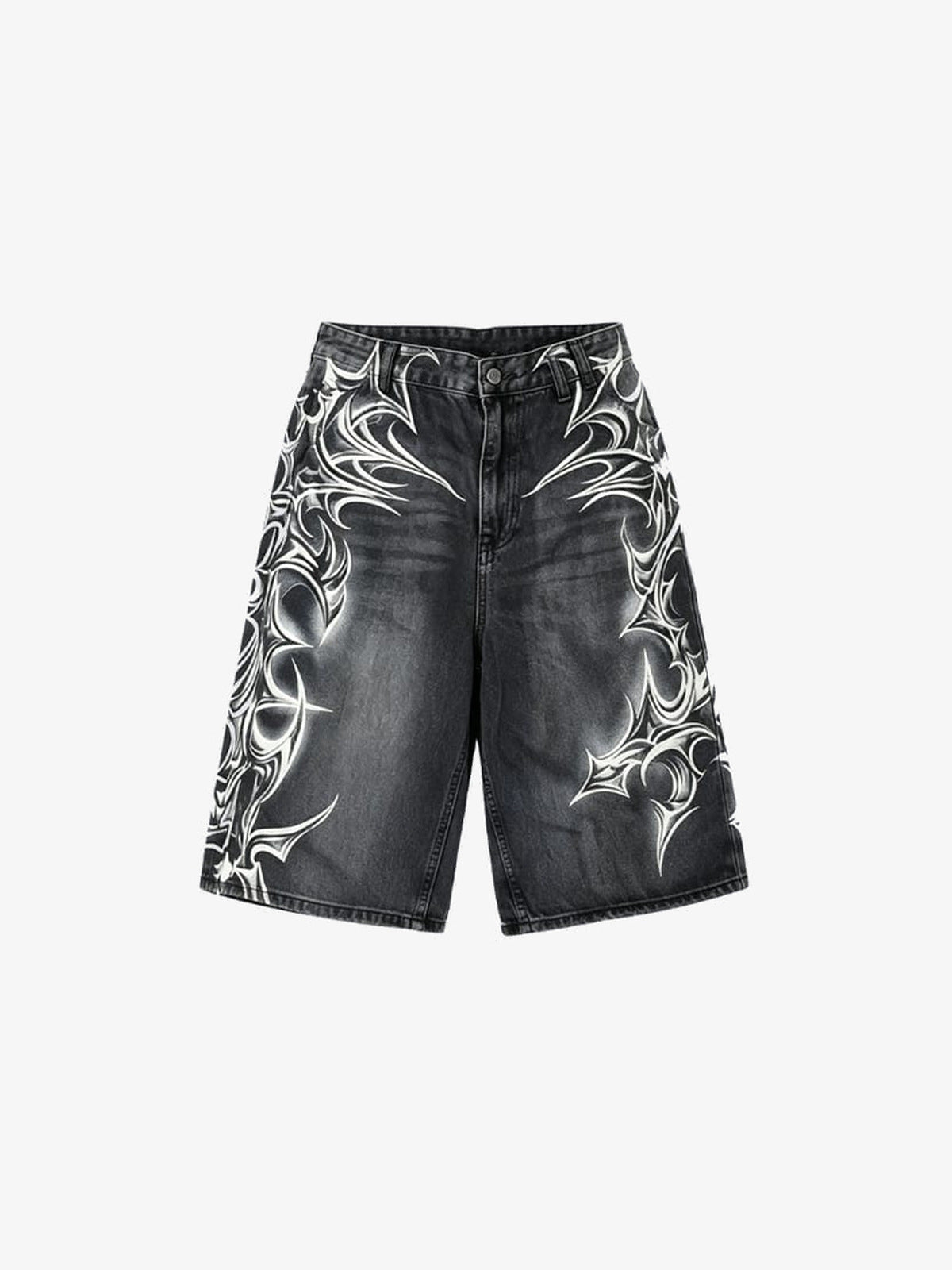 Jorts mit Tribal-Print – Vorderseite flach, schräg | XoKool