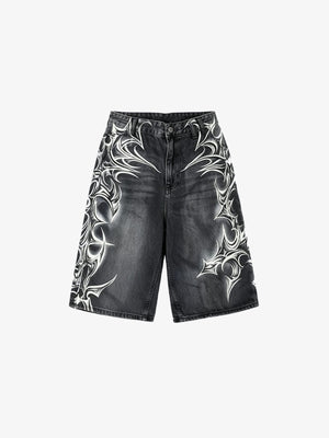 Jorts mit Tribal-Print – Vorderseite flach, schräg | XoKool