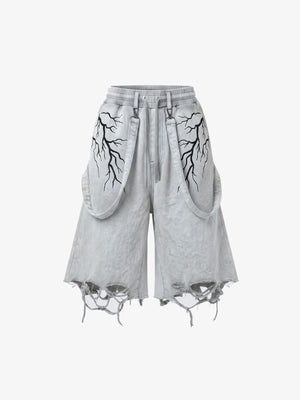 Shorts deportivos con correas – gris claro, frente plano | XoKool