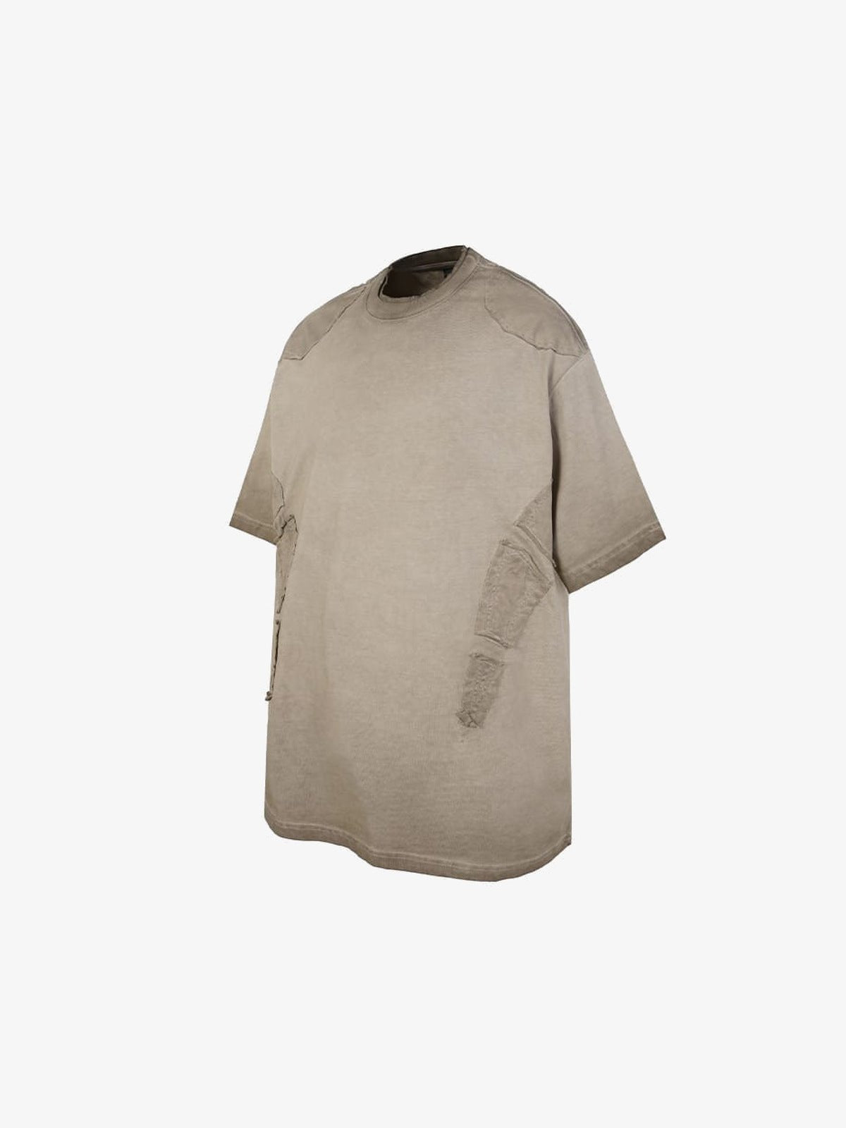 Washed Boxy T-Shirt – Taupe, seitlich schräg | XoKool