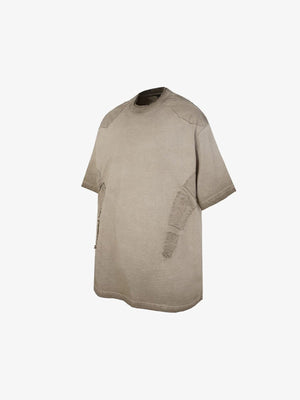 Washed Boxy T-Shirt – Taupe, seitlich schräg | XoKool
