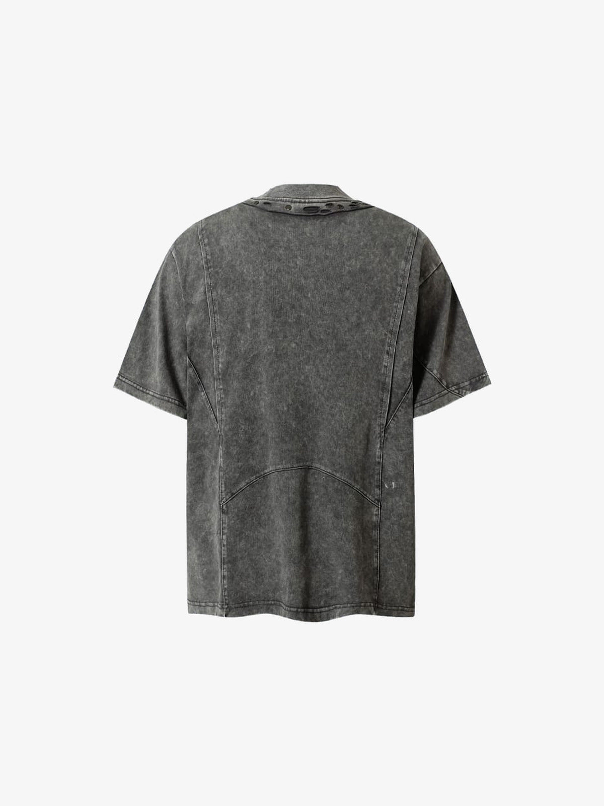 Washed panel tee – Washed Grey, back | XoKool