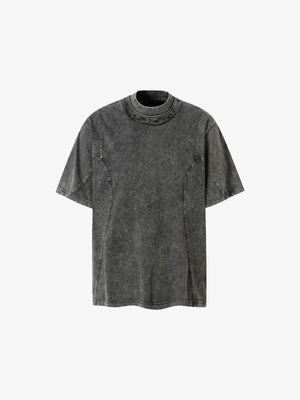 Washed panel tee – Washed Grey, front | XoKool