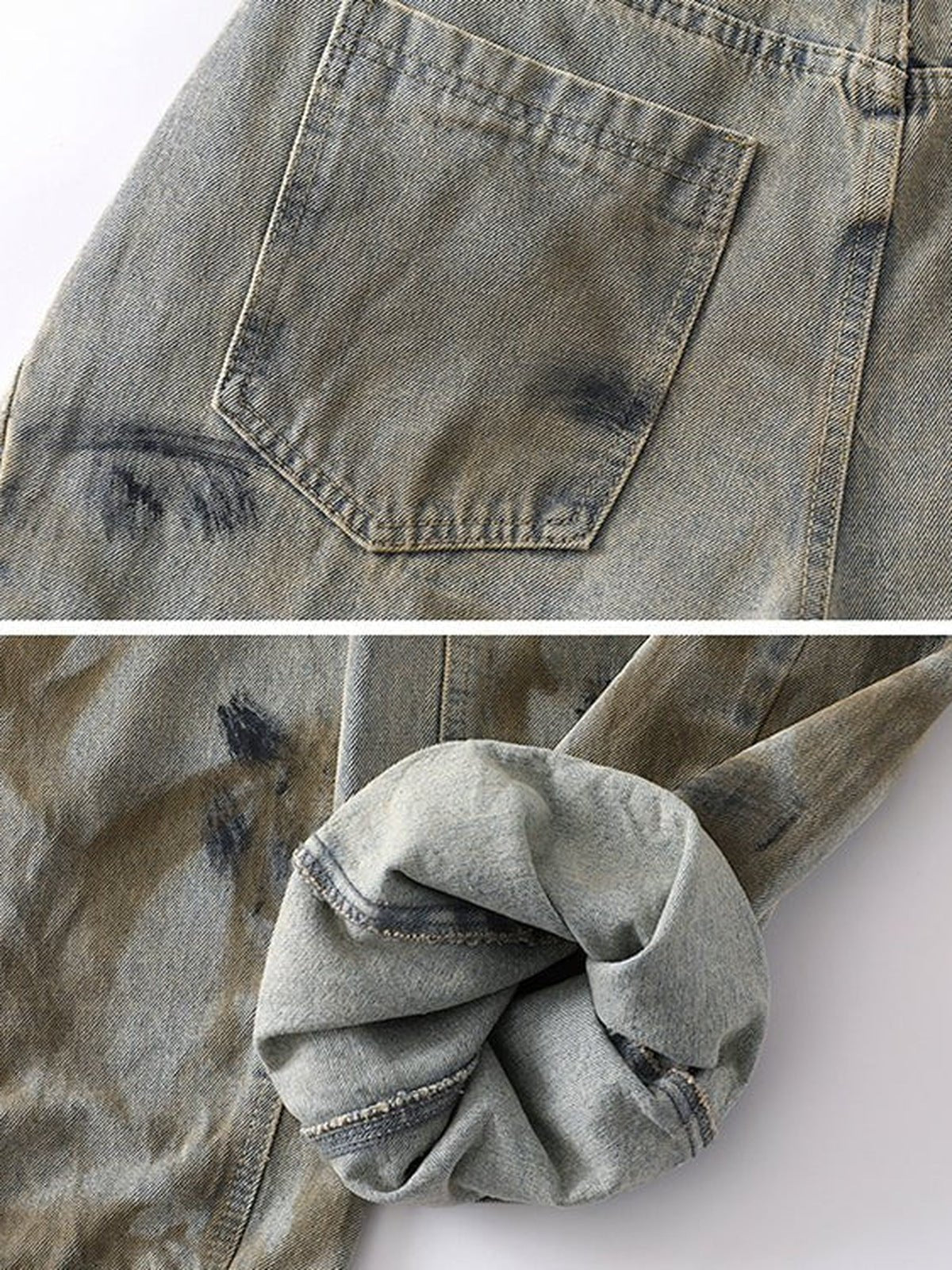 Jeans barrel de camuflaje – detalle de bolsillo trasero y tela interior | XoKool