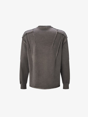 Washed Celestial Sweatshirt mit Raw Seams – Washed Braun, Rückansicht | XoKool