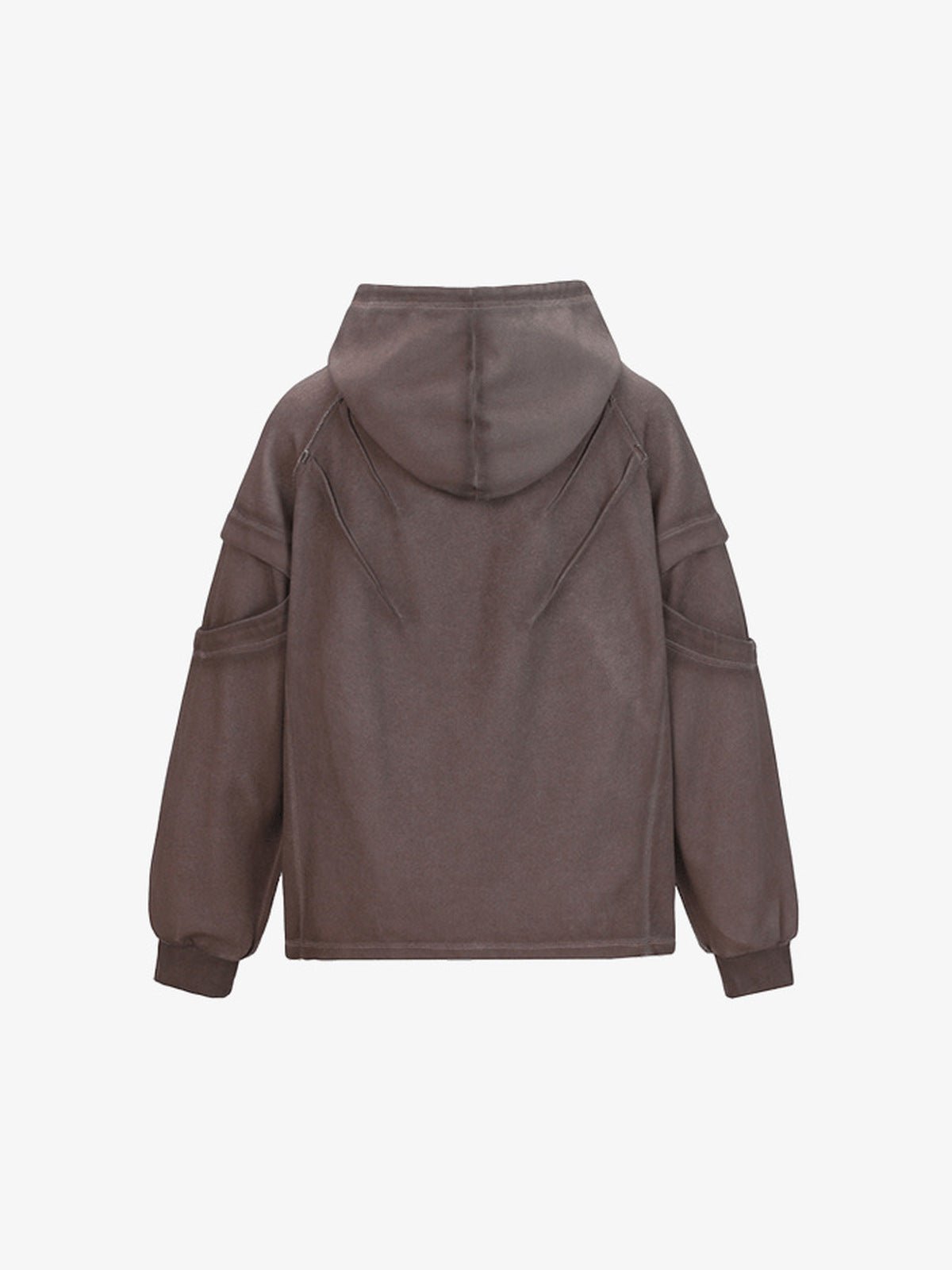 Washed hoodie – Brown, back flat | XoKool
