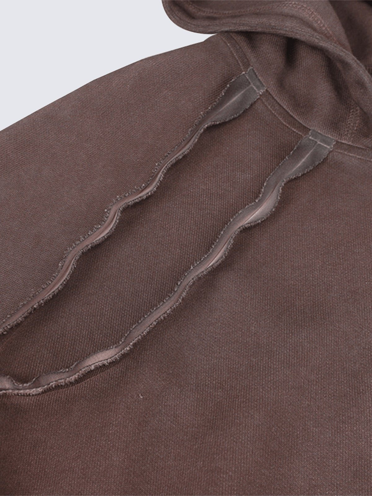 Washed hoodie – shoulder seam close-up | XoKool