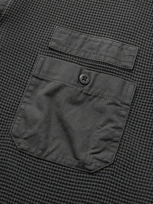 Waffle knit henley – chest pocket close-up | XoKool