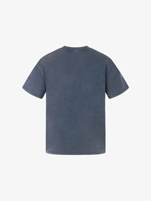 Washed cross tee – Blue, back flat | XoKool