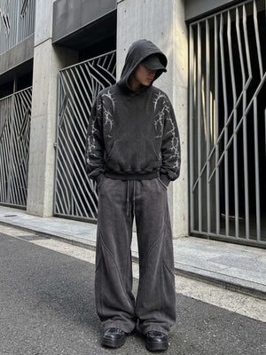 Wide Leg Jogginghose – am männlichen Model, Street, mit Hoodie | XoKool