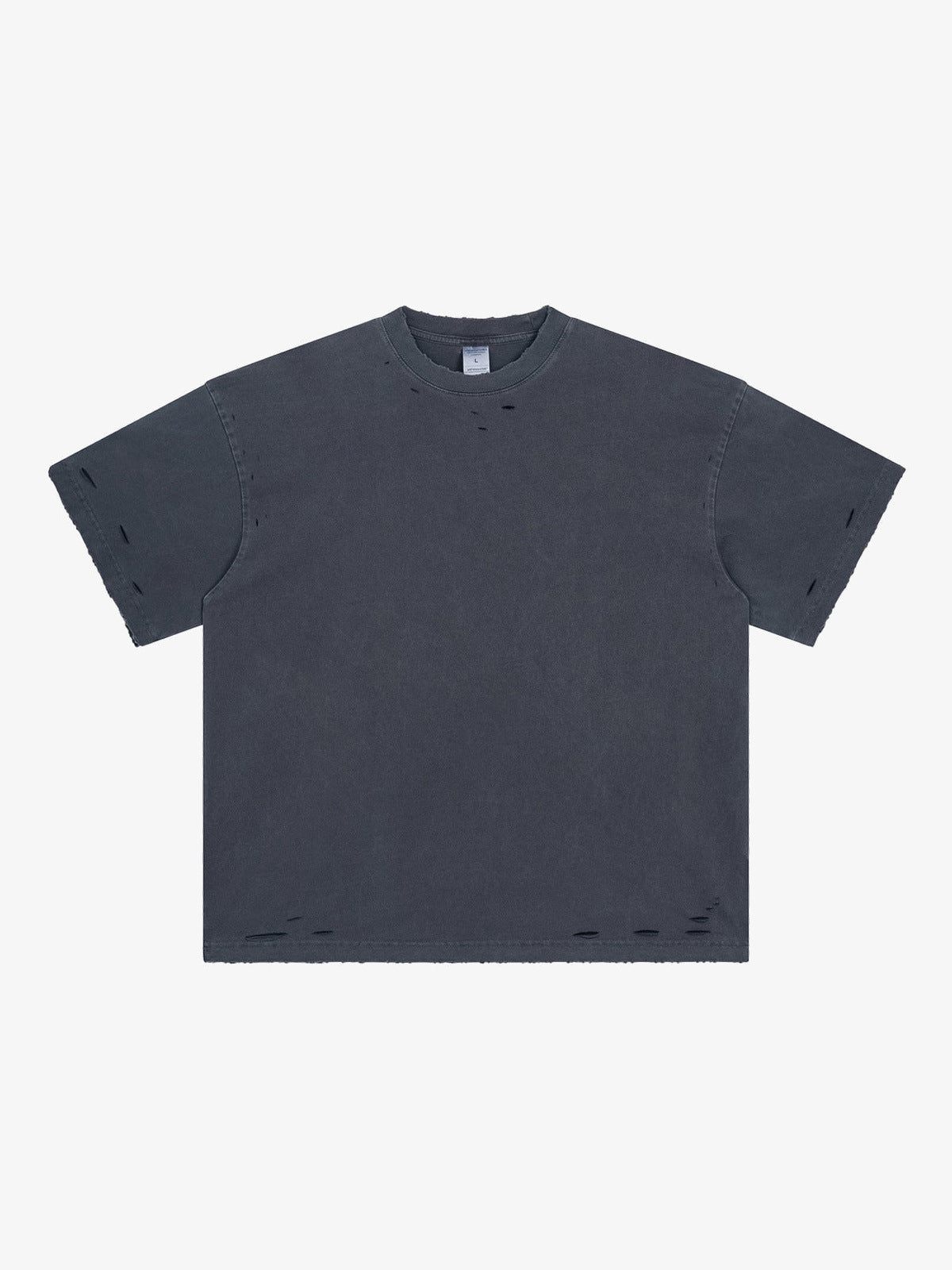Washed boxy tee – Deep blue, front flat | XoKool