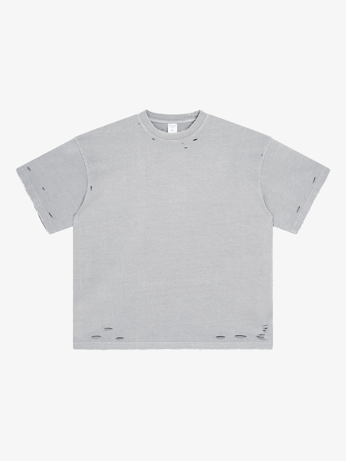 Washed boxy tee – Grey, front flat | XoKool