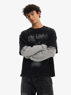 Double sleeve shirt – On model, black, arms crossed | XoKool