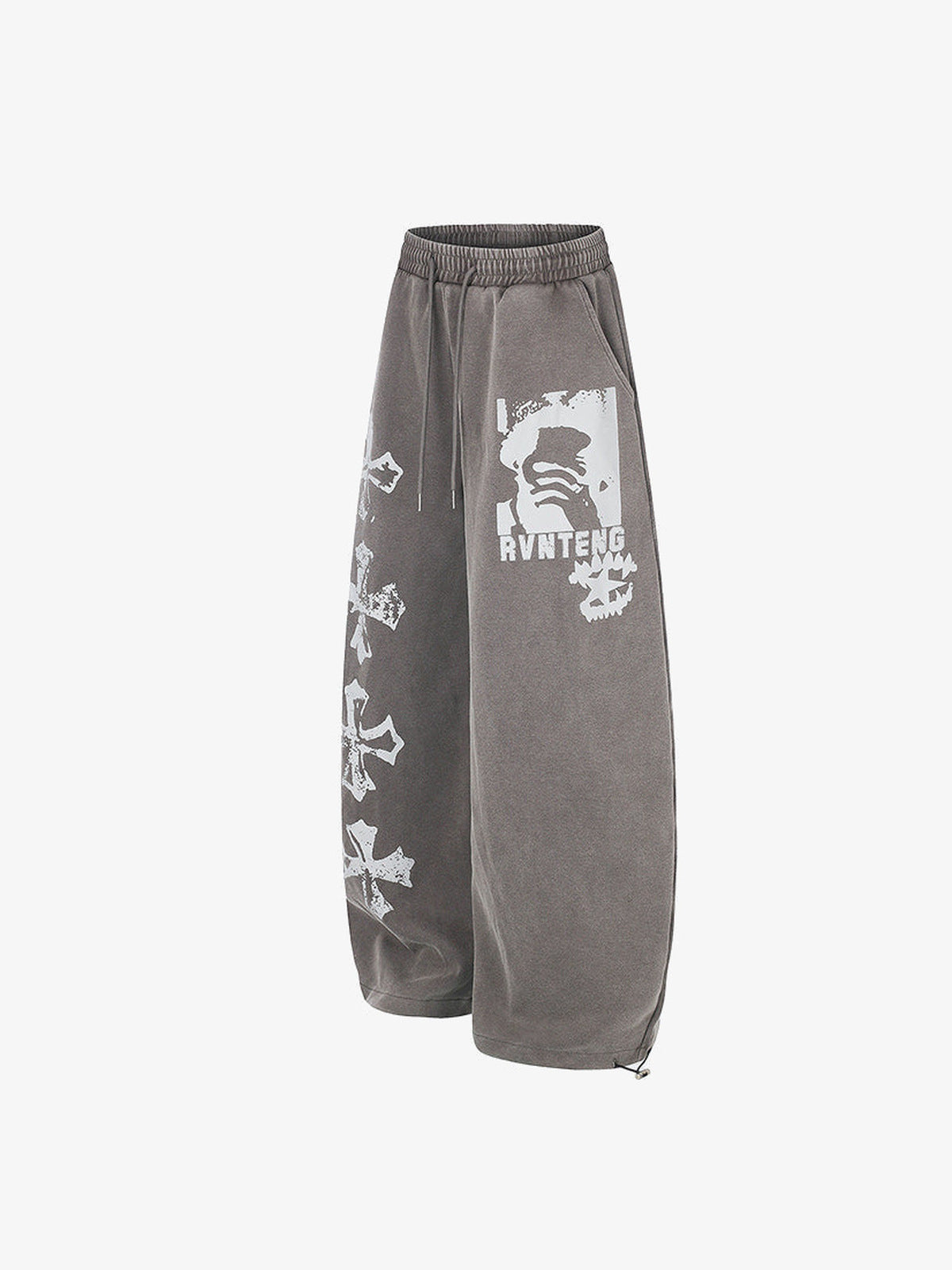 Gothic sweatpants – Taupe Grey, side flat | XoKool