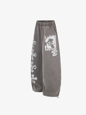 Gothic sweatpants – Taupe Grey, side flat | XoKool