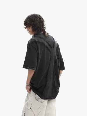 Gothic cross tee – Black, on model back | XoKool