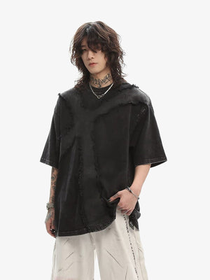 Gothic cross tee – Black, on model front (alt) | XoKool