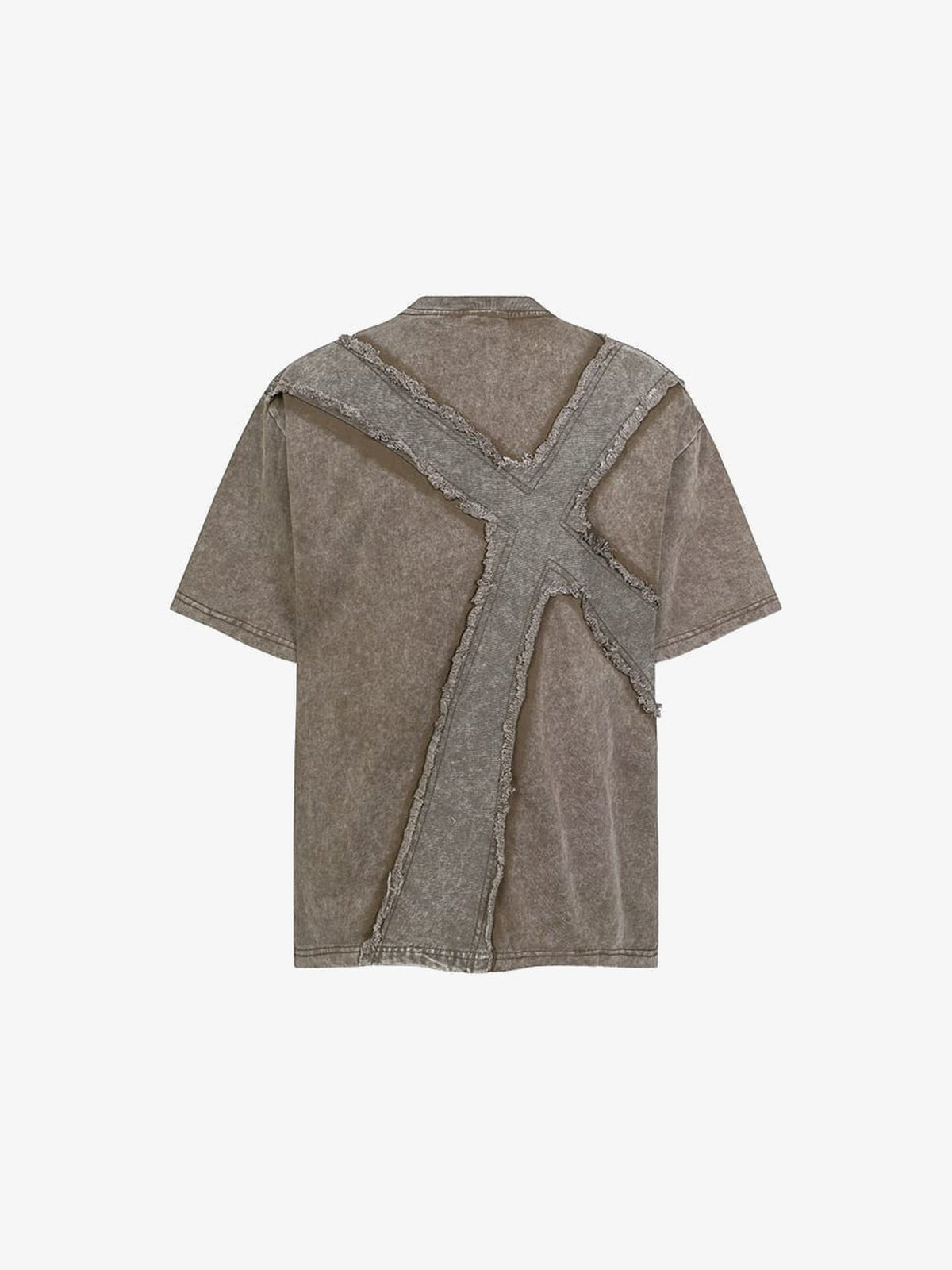Gothic cross tee – Brown, back view | XoKool