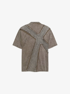 Gothic cross tee – Brown, back view | XoKool