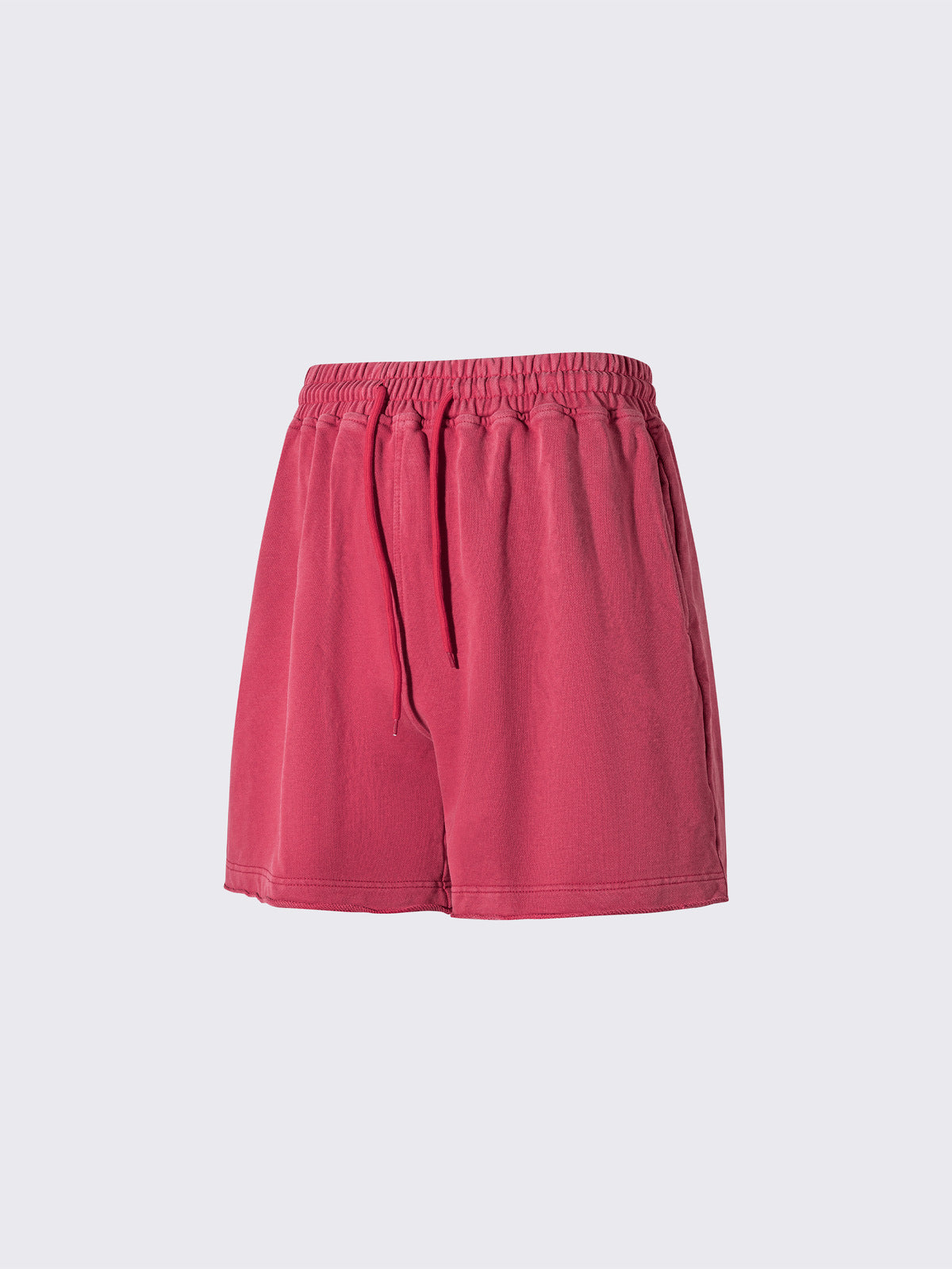 Sweat Shorts – Washed Red, side flat | XoKool