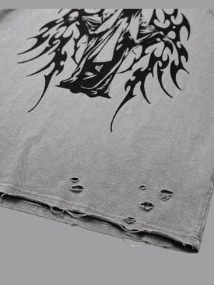 Angel wings raglan tee – hem holes close-up | XoKool