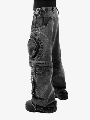 Jeans baggy grises – En modelo, lateral | XoKool