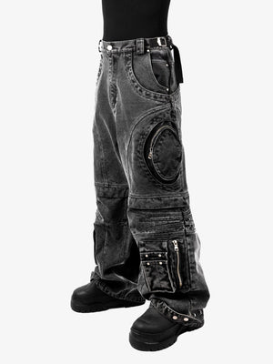 Jeans baggy grises – En modelo, lateral | XoKool