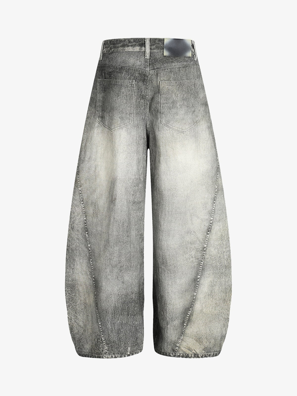 Jeans barrel grises – parte trasera en plano | XoKool