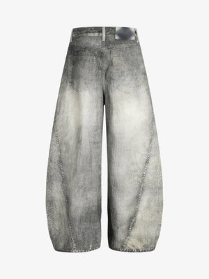 Jeans barrel grises – parte trasera en plano | XoKool