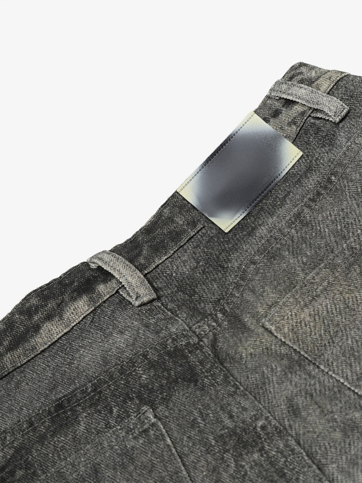 Jeans barrel grises – detalle de la cintura trasera | XoKool