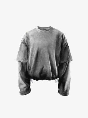Washed layered long sleeve – front view | XoKool