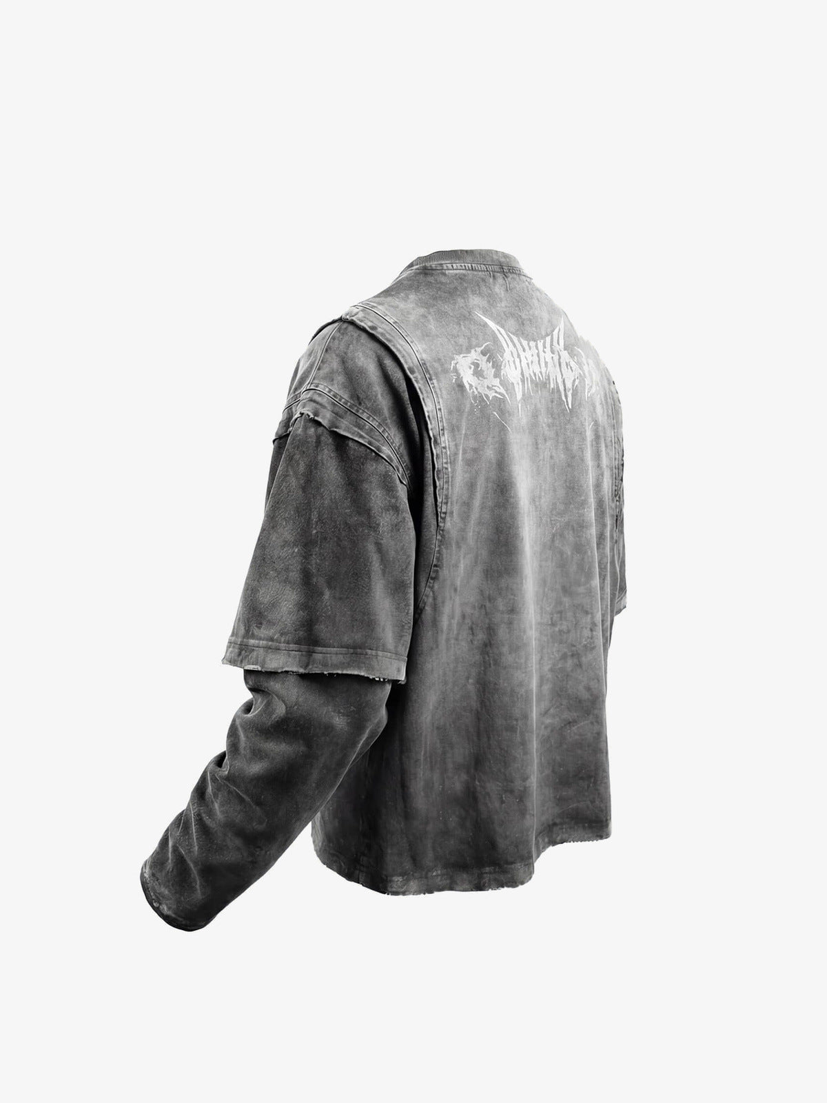 Washed layered long sleeve – side/back angled view | XoKool