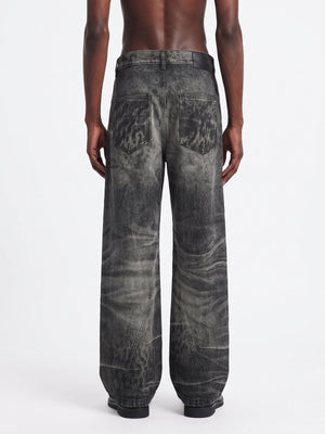 Graue Wide Leg Jeans – am Model, Rückansicht | XoKool