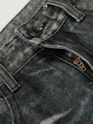 Graue Wide Leg Jeans – Reißverschluss im Detail | XoKool