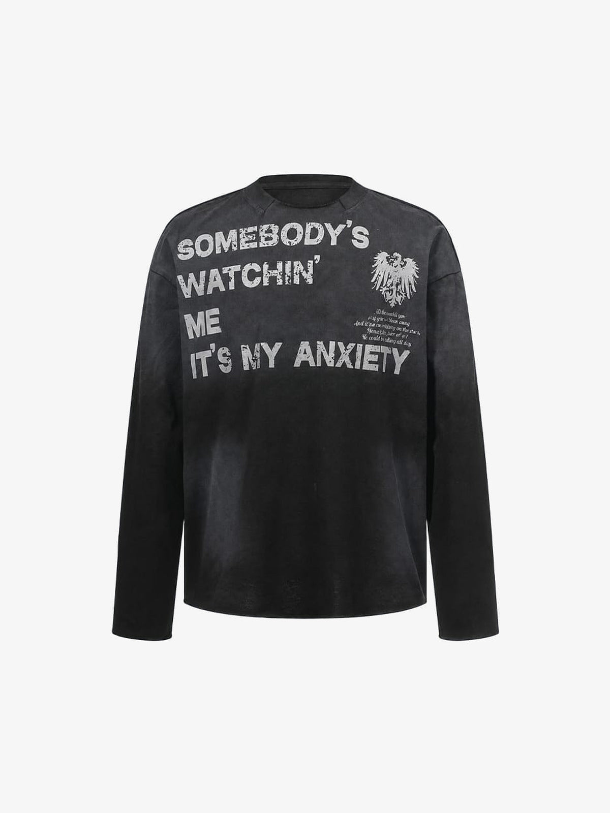 Grunge Long Sleeve Shirt – Black, front | XoKool