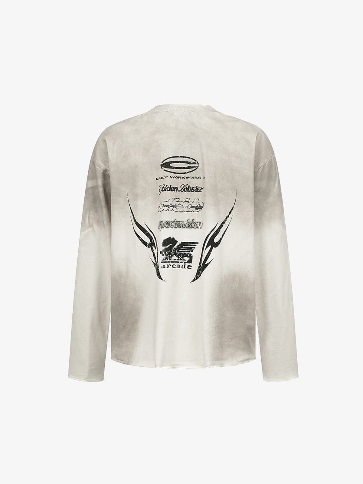Grunge Long Sleeve Shirt – White, back | XoKool