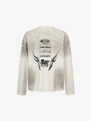 Grunge Long Sleeve Shirt – White, back | XoKool