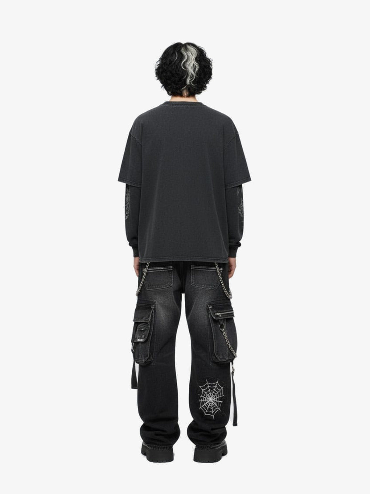 Washed tribal long sleeve – on model, back | XoKool