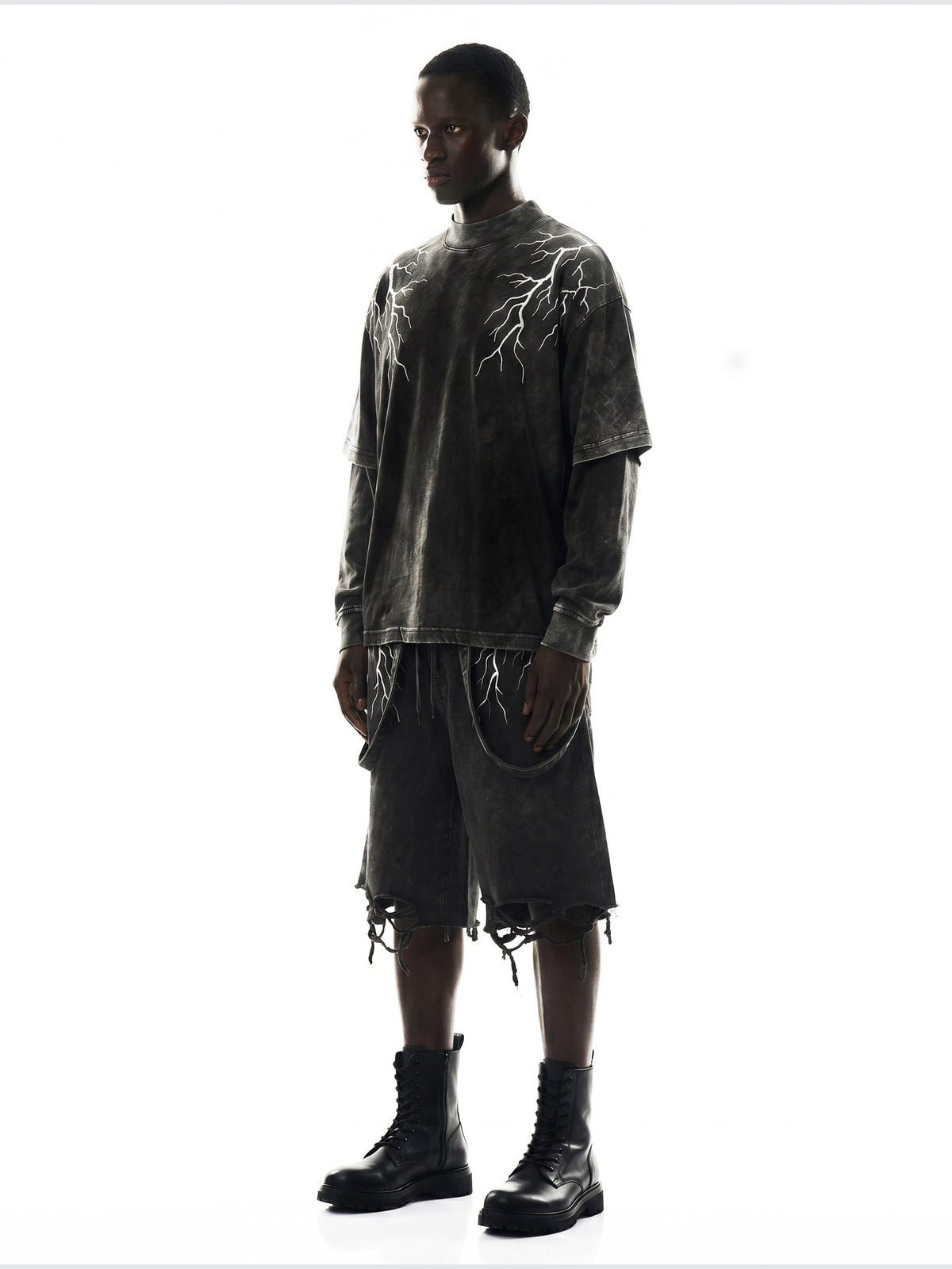 Layered lightning long sleeve – on model, side | XoKool