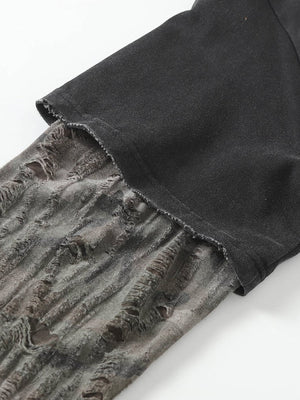 Shredded sleeve layered tee – sleeve layer close-up | XoKool