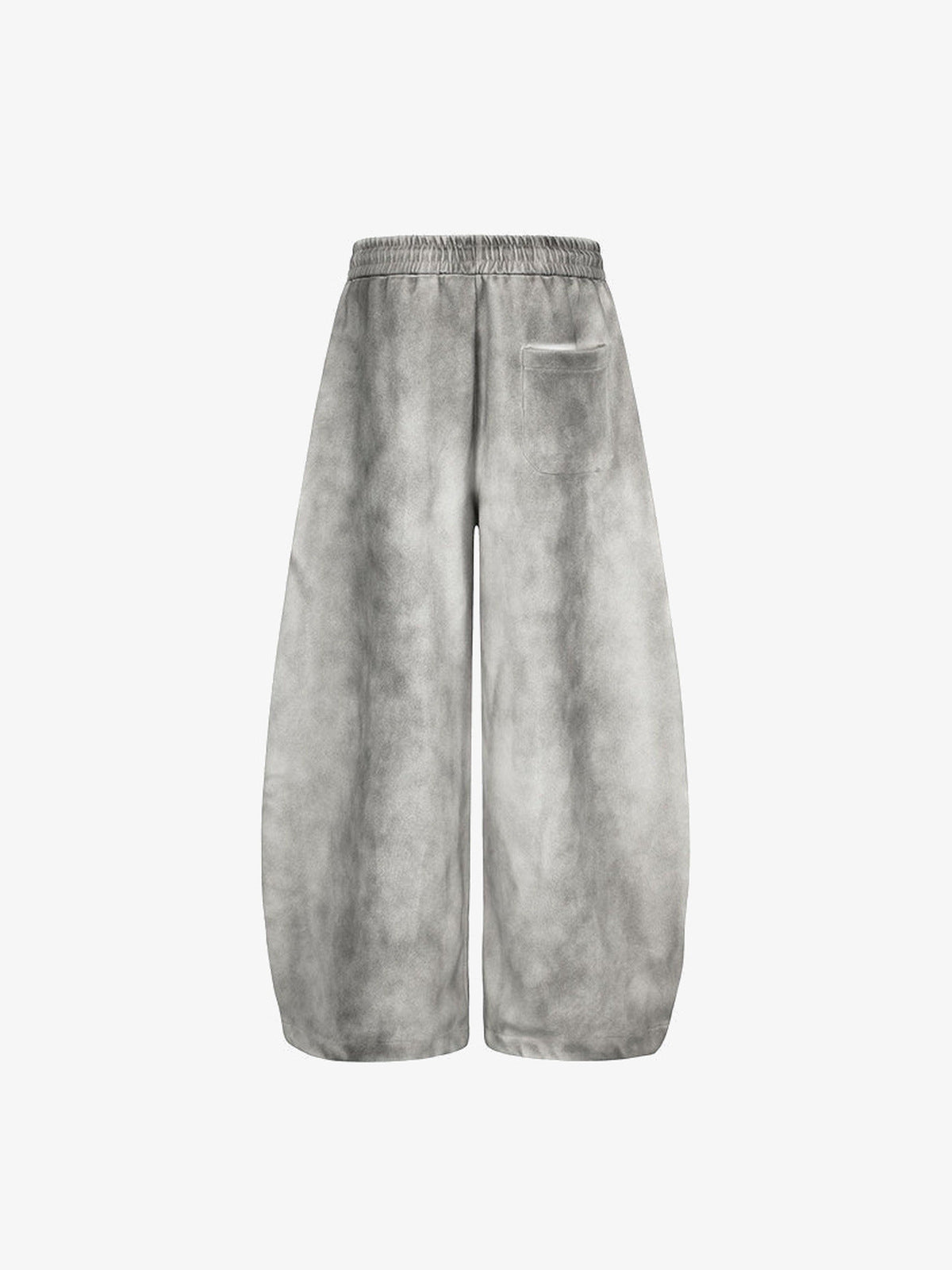 Washed Wide Leg Jogginghose mit Buchstaben-Print – Grau, Rückseite flach | XoKool