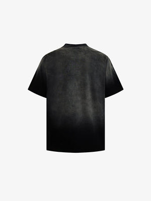 Washed Ombre Punk T-Shirt with Zine Cover Print – Back flat lay | XoKool