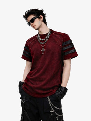 Eyelet strap punk tee – detail view | XoKool
