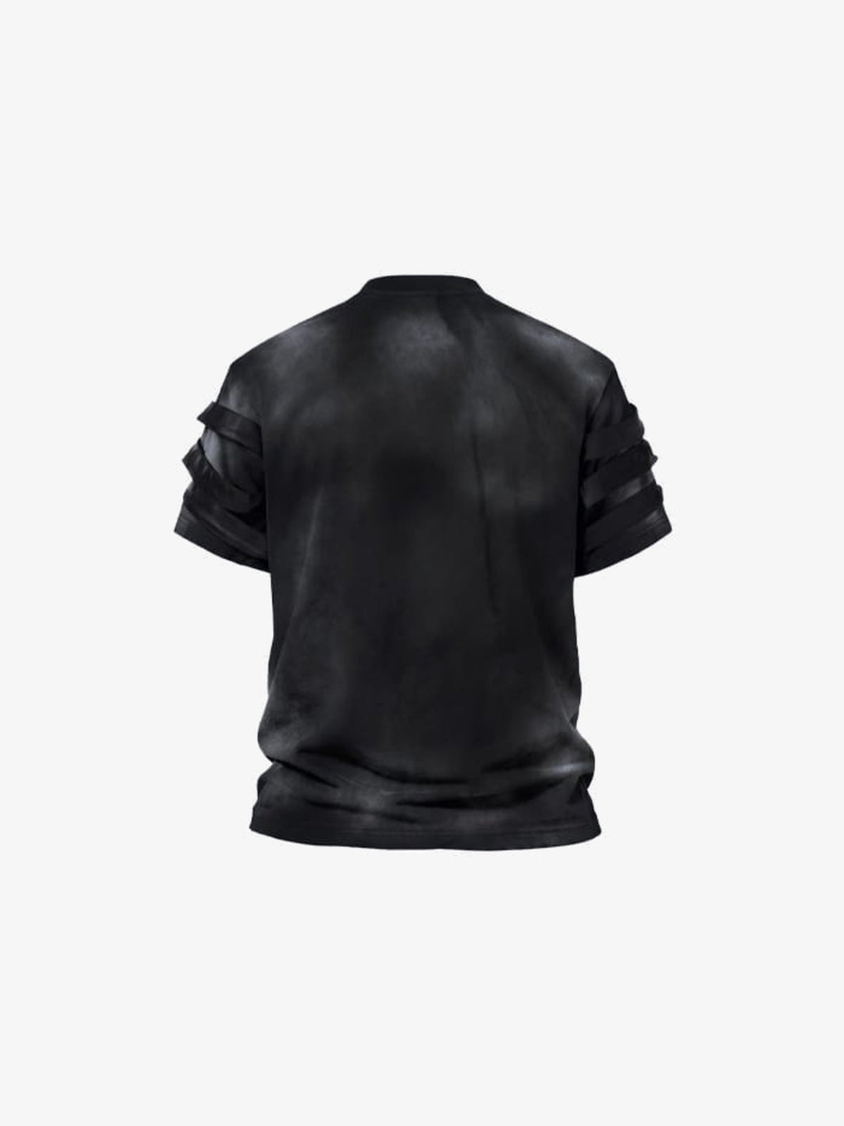 Eyelet strap punk tee – Washed Black, back view | XoKool