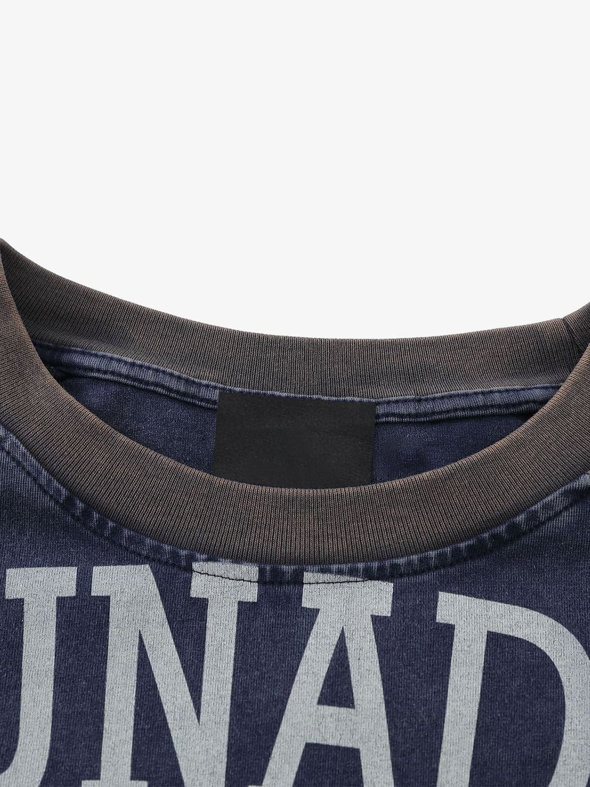 Raglan long sleeve – Navy/Brown, inner neck close-up | XoKool