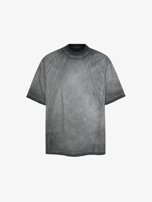 Washed Raglan T-Shirt with Mesh Side Panels – Grey, front view | XoKool
