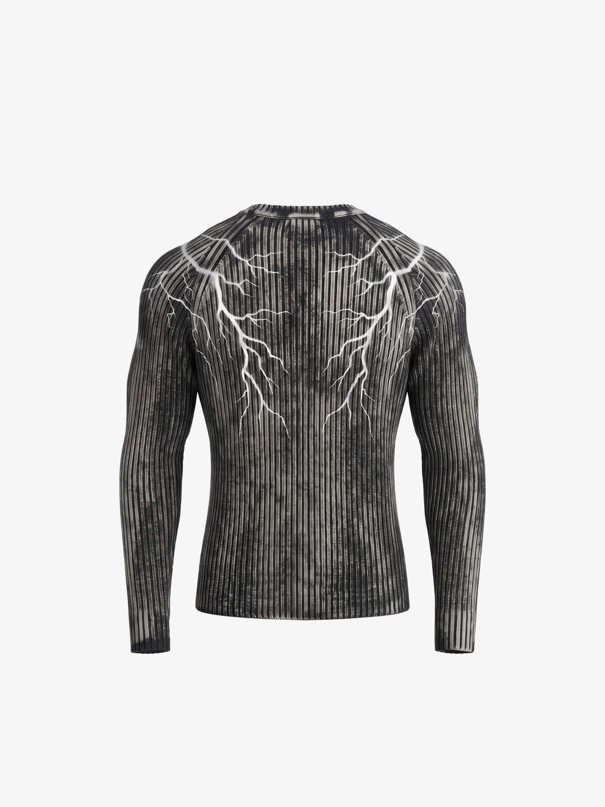 Ribbed lightning sweater – Washed Black, back view | XoKool