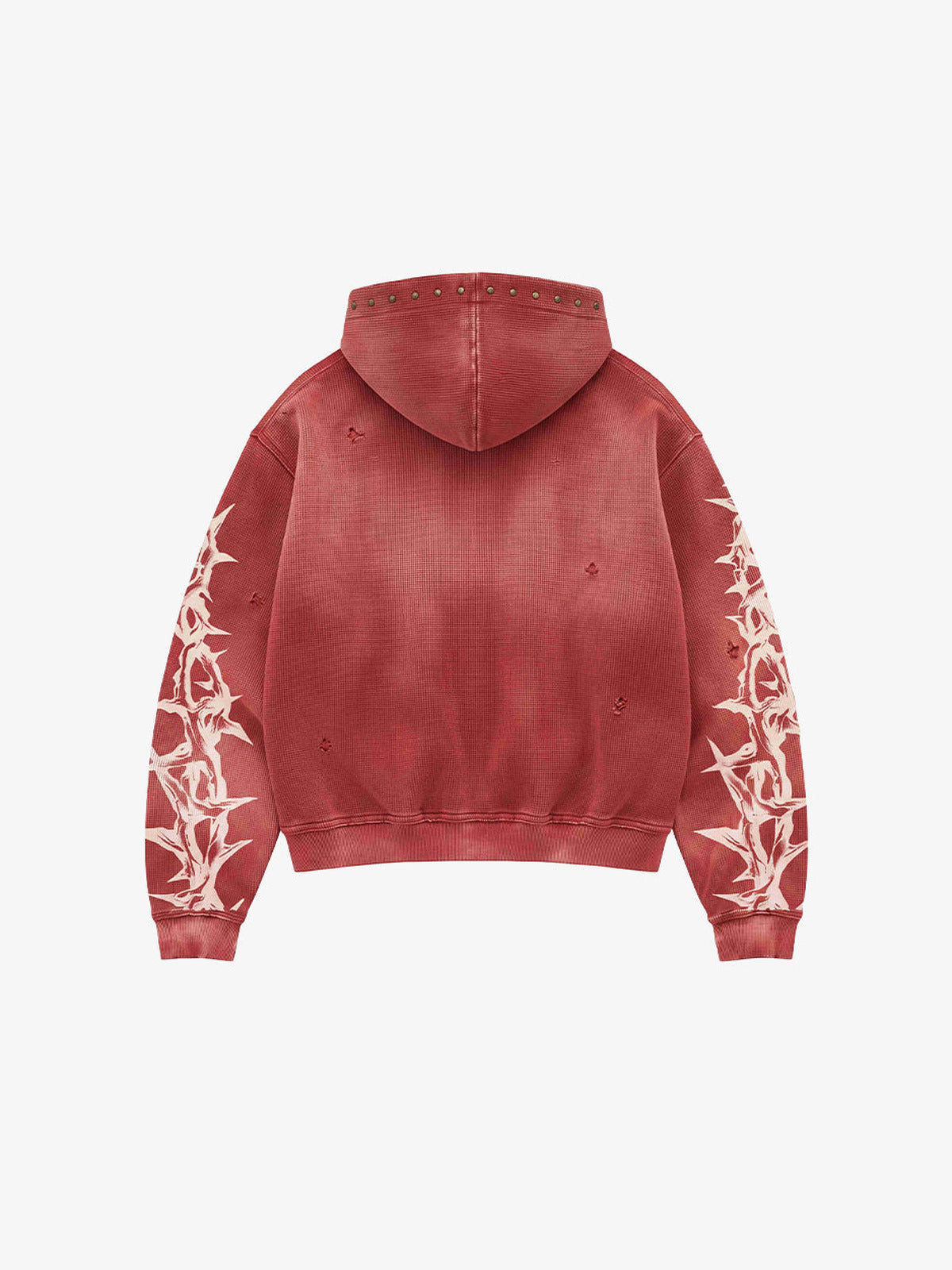 Thorn zip up hoodie – Red, back view | XoKool
